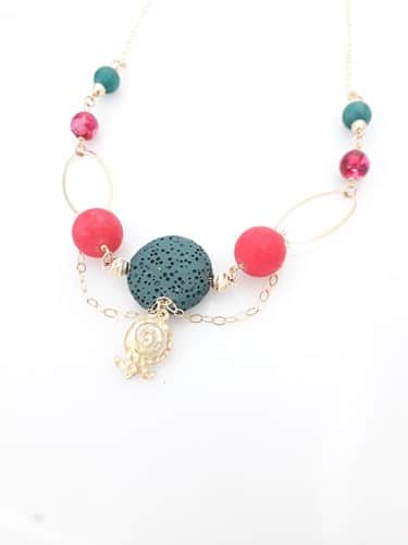 שרשרת שיראל טורקיז ורוד